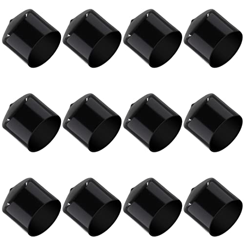 Image of 12PCS 45mm (1-3 /4 inch) Round Rubber End Caps Cover Black Vinyl Bolt Covers Caps Screw Thread Protector for Metal Tubing, Round Tubing Bolt (Black)
