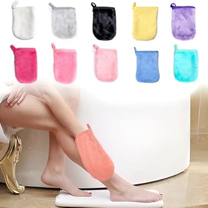 Eiflayn Waschlappen,10 Stück Waschlappen Korallenvlies Frottee 13x9cm,Waschlappen Gesicht,Waschhandschuh Frottier Make up Entferner Handschuhe,Geeignet zum Waschen des Gesichts,Baden – Bild 6
