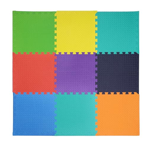 Image of EASYHOME Interlocking Mat - 12mm Thick | 60x60cm 9 Tiles (36 Sq Ft Area) for Kids | Soft & Protective Puzzle Mat for Baby Crawling, Playroom & Exercise