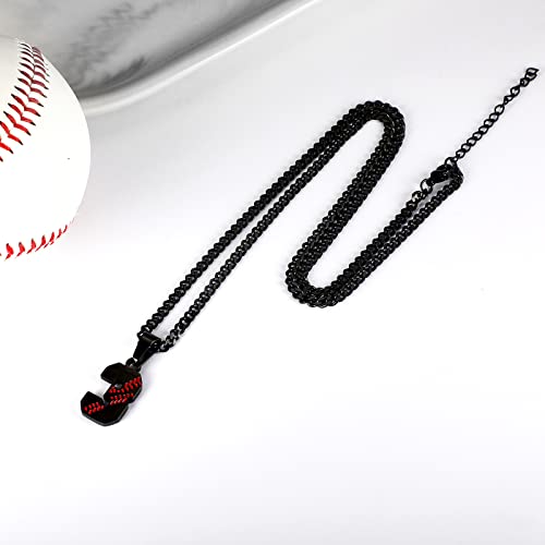 Baseball Number Necklace For Men Personalized 00-99 Athletes Jersey Number Necklace Black Stainless Steel Number Chain 22Inch Baseball Charm Pendant Inspirational Baseball Gift For Boy Women Girl(10) #TOP2