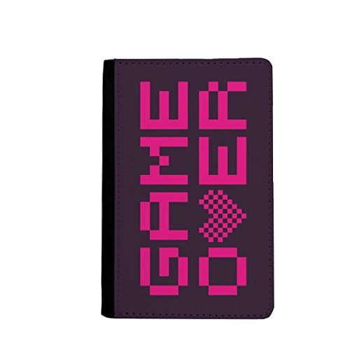 Pink Game Over Pixel Passport Holder Notecase Burse Wallet Cover Card Purse