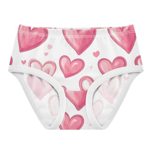 Girls Underwear Toddler 2t Cotton Panties for Girl Fun Briefs Girls Undies Hearts Pink Valentine