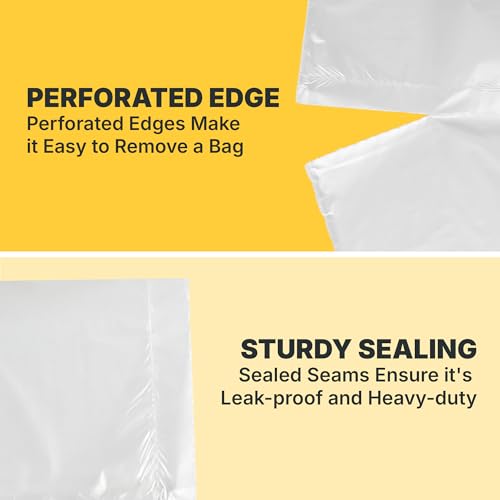 Bagtron 12-16 Gallon Trash Bags, 8 Micron High Density Garbage Can Liners Bulk, 24" x 33", Natural Clear, 1000 Count - Image 2