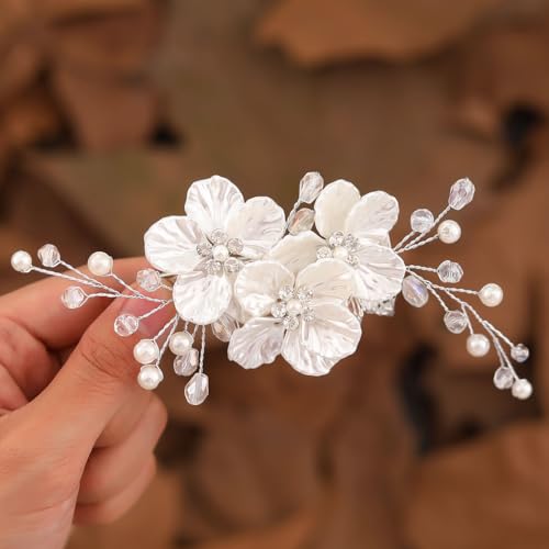Ushiny Haarspange Blumen Hochzeit Braut Haarschmuck für Damen Ushiny Haarspange Blumen Hochzeit Braut Haarschmuck für Damen