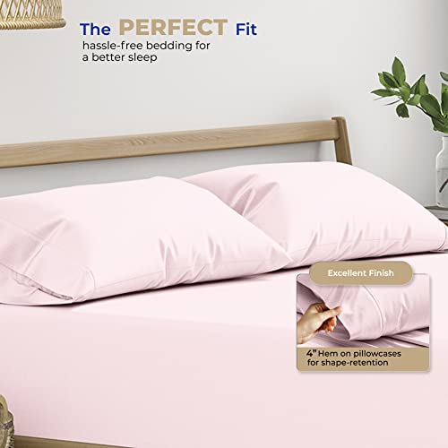 THREAD SPREAD 100% Cotton Pillow Cases Queen Size Set of 2 - Luxury 400 Thread Count Queen Pillow Cases (Blush), Soft Cooling Breathable Hotel Cotton Pillowcases, Fits Standard Pillows by THREAD SPREAD - Image 4