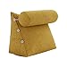 VERCART Rückenkissen mit Nackenrolle, Einstellbar Keilkissen Stützkissen, Nackenstützkissen Kopfkissen, Lesekissen Bettkissen, Groß Kissen Bett Sofa Couch, Abnehmbarem Leinen Bezug 60x50x22cm Gelb
