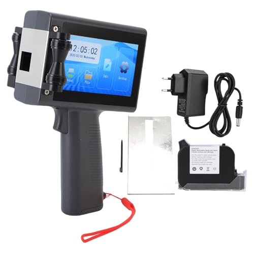 Impresora de inyección de tinta portátil, pantalla táctil, varios idiomas, tinta de secado rápido, fecha, código de barras, texto para varios materiales