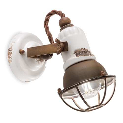 Spot Loft E14 luminaire mural blanc brillant spot de plafond rétro 46W