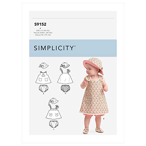 Simplicity Baby Dress, Panties, and Hat Sewing Pattern #TOP19