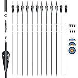 Hochwrtiges Material: Carbonschäfte sind langlebig und gut verarbeitet. Präzise Pfeilfahne, Nocke und Spitzen sind gut für längere Haltbarkeit und langanhaltendes Schießtraining.