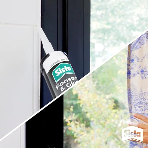 Sista Pattex Fenster & Glas Silikon, Dichtmasse für Glasversiegelungen, Fensterdichtung für innen & außen, Fugenmasse für viele Materialien*, 1x280ml Kartusche, transparent