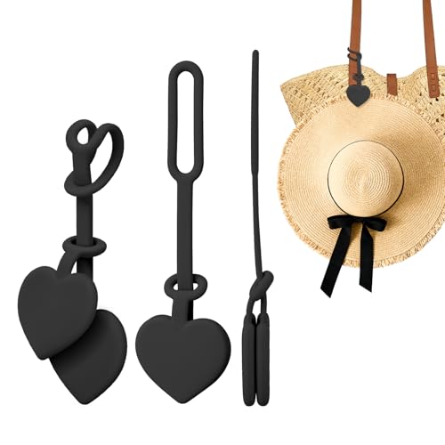 2 Pcs Magnetic Hat Clips for Travel on Bag, Strong Magnetic Hat Holder & Clip, Secure Hats Holder for Travel on Caps & Beach Hats, Vacation Essentials Accessories (2, Black)