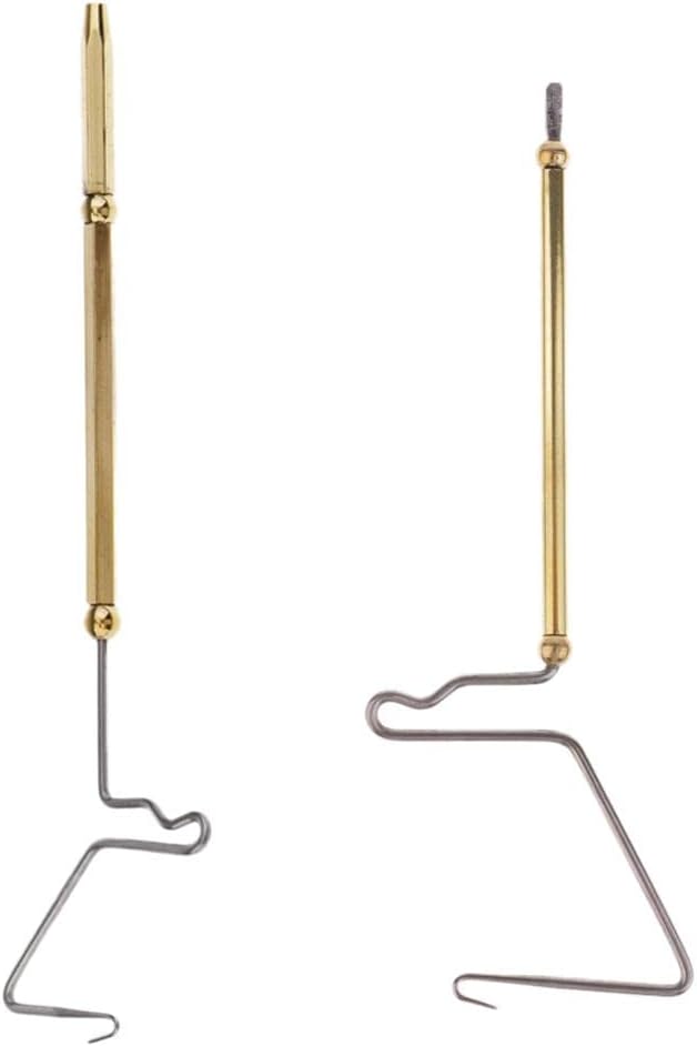 2 Pieces Rotatable Stainless Steel Fly Tying Whip Finisher Set | Kit for Fishing Lure Making - Securely Knotting Threads - Portable Fly Tying Tool Equipment Accessories for DIY
