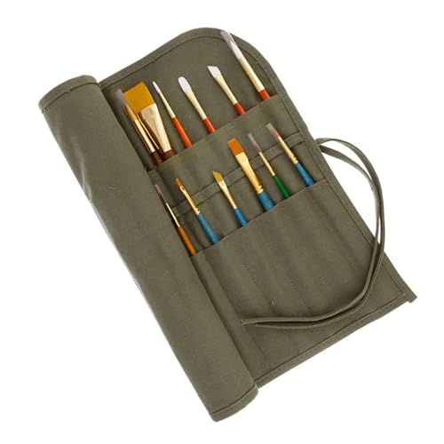 Genérico Soporte enrollable para brochas de pintura – de para brochas de maquillaje y herramientas de | Organizador multifuncional, rollo de cepillo portátil para suministros de pintura en e