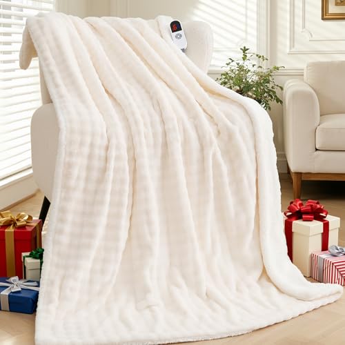 Heated Throw Blanket with 6 Heat Settings and Timer