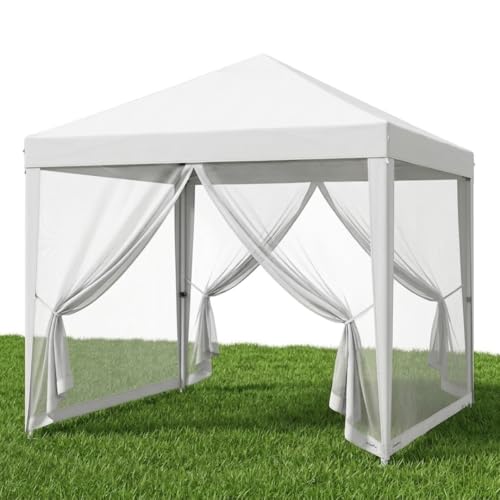 STARLYF Tonnelle pliable 3 x 3 x 2,45 m - Tonnelle de jardin pop-up avec protection UV, imperméable, vision 360°, murs anti-moustiques, idéale pour...