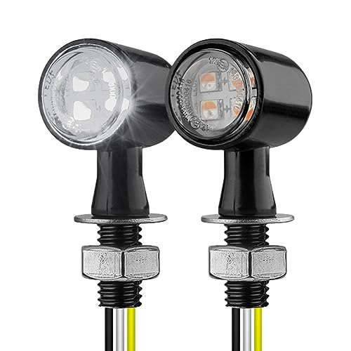 Sinais de direção LED para motocicleta, 2 unidades de piscas LED de metal, Sinais de volta conduzido
