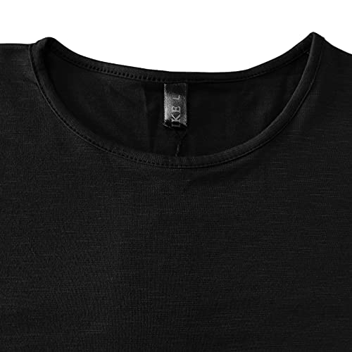 LIWEIKE Mens Hipster Hip Hop Longline Crewneck T-Shirt4