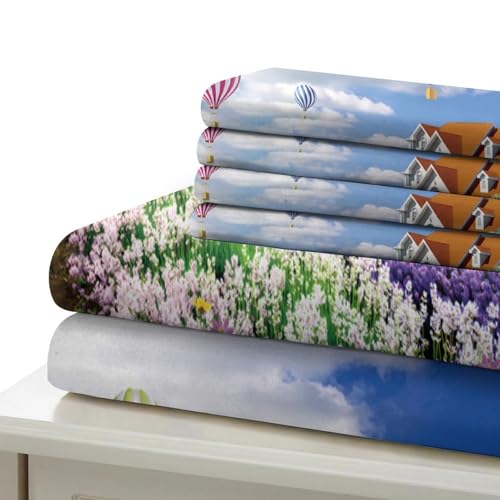 Housse de couette montgolfière 140x200 microfibre