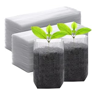 7″x 7.87″ Nursery Grow Bags, 200 pcs Non-Woven Seedling Nursery Bags, Biodegradable Plant Grow Bag, Plant Nursery Pouches for Seed Starting, Soil Transplant, Home Garden Supply