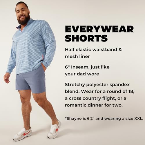 Image of Chubbies Everywear Men's Shorts - Mens Shorts Casual 6in Inseam, Elastic Waist, Water-Resistant, Zipper Pocket