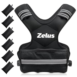 ZELUS Weighted Vest for Men and Women, 4-10lb/11-20lb/20-32lb Vest with 6 Ironsand Weights for Home Workouts, Adjustable Body Weight Vest Exercise Set for Cardio and Strength Training