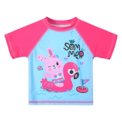 Image of XFGIRLS Girls 2-Piece Swimsuit Long Sleeve Rash Guard Set Toddler 6M-8Y | UPF 50+ blocks 98% UV, Quick-dry, Easy on /off, Bright colors stand out, Machine wash, Breathable, Beach, swim, water park