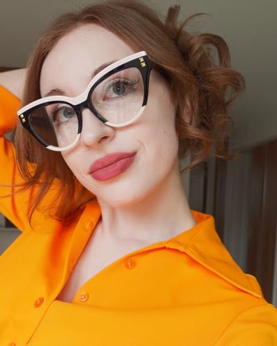 Image of VOOGLAM Stylish Oversize Cat-eye Blue Light Glasses for Women Anti Eyestrain Dry Eyes Eyewear Kornegay