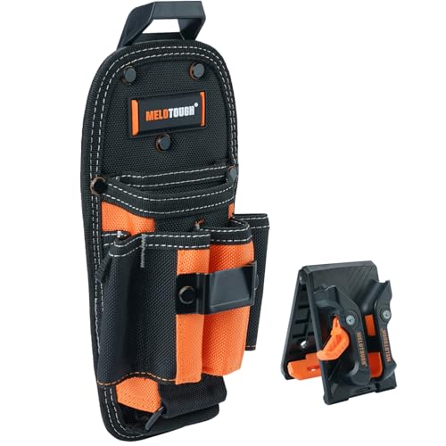 Image of MELOTOUGH 7-Pocket Technician Pouch-Small Pocket Tool Belt Pouch with Belt Clip,Clip on Larger Pockets & Loop, Clip on-Tool Holder Accessory