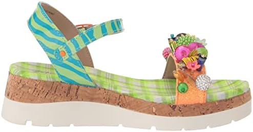 Betsey Johnson Girls Frank Heeled Sandal, Green Multi, 13 Little Kid | Image 5