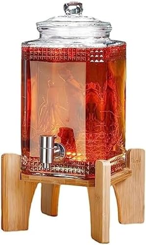 AOBOPO ガラス製ドリンクサーバー 蛇口付き大容量密封瓶 梅酒・果実酒・冷水・ジュース用 家庭/パーティーバー/お店用 保存容器兼ウォーターサーバー