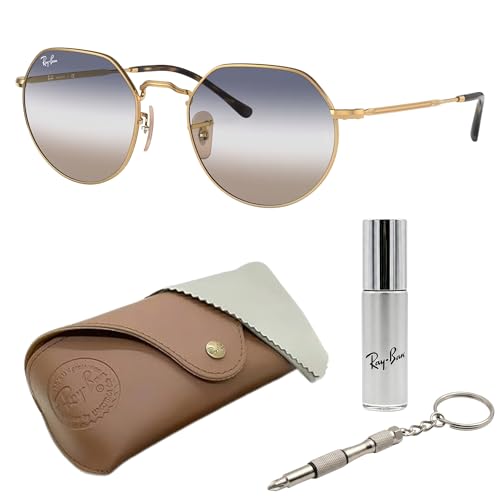 Image of Ray-Ban RB3565 JACK Square-Round Shaped Sunglasses for Men & Women with Official RAYBAN Eyewear Kit