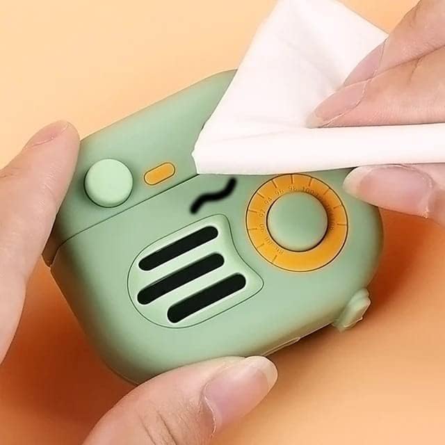 Image of Dezet Cute Soft Silicone Pouh Case for Airpods Pro GEN-2 (2022) � 3D Cartoon Animal Character Cover with Keychain Ring, Shockproof & Dustproof Protective Case for Kids & Girls (REDIO Green)