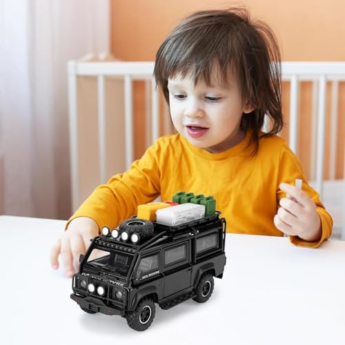 Image of FEXXA 1 /32 Compatible for Land Rover Van Model Car, Pull Back Diecast Collectible Car Toy with Sounds&Lights for Kids Boys Girls and Adults, Gift (BLACK1)