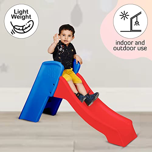 Image of OK Play Slide Ladder, Kids & Babies Slide | Home, Garden & School Plastic Toy | Indoor & Outdoor Slider for Children, Improves Physical & Balancing Skill | for 1+ Years (Red /Blue)