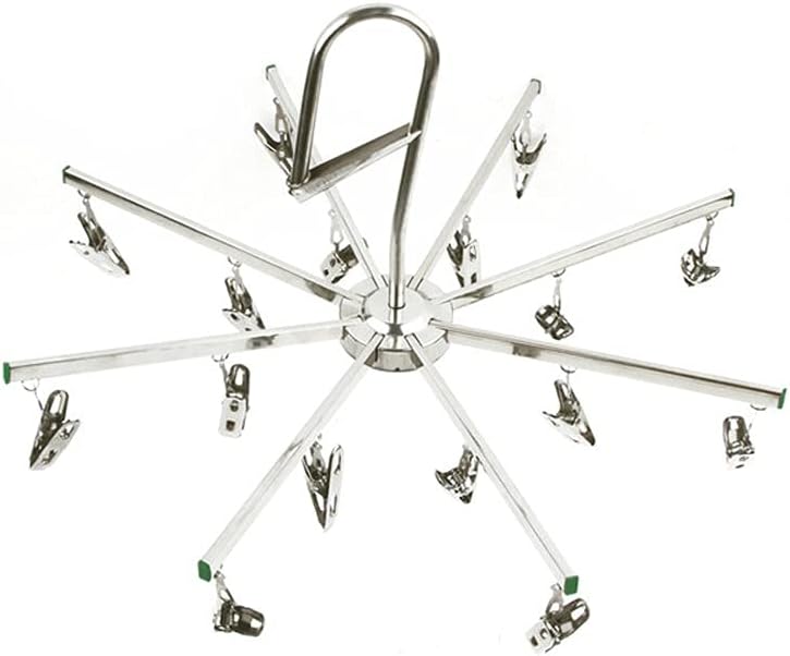 Hangers Coat Hanger Stainless Steel Multifunctional Hanger Folding Hanger Windproof Hanger Clip Suitable for Socks Underwear Space Saving (White)