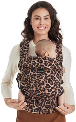 Momcozy Baby Carrier Newborn to Toddler - Ergonomic, Cozy and Lightweight Infant Carrier for 7-44lbs, Effortless to Put On, Ideal for Hands-Free Parenting, Enhanced Lumbar Support, Leopard
