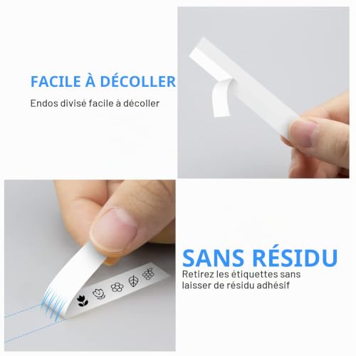 UniPlus 5x Ruban pour Étiqueteuse Compatible pour Dymo D1 45013 S0720530 Rubans d'étiquettes pour Dymo LabelManager 100 150 120P 160 200 280 220P 210D 260P PnP 360D 12mm x 7m Noir sur Blanc – vue 5