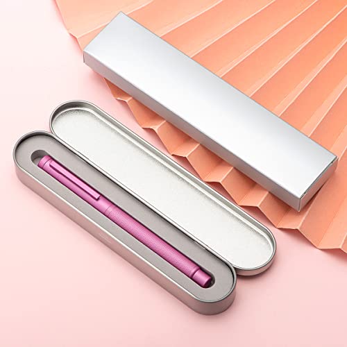 Image of Hongdian 1851 Pink Forest Fountain Pen Blade Nib Classic Design Calligraphy Pen with Converter and Metal Pen Case Set