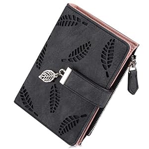 Damen Geldbörse Kurz Matt PU Leder Kartenhalter Geldbörse Reißverschluss Schnalle Elegant Clutch Geldbörse Münzbörse