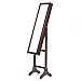 Lockable Mirrored Jewelry Cabinet Armoire Mirror Organizer Storage Box