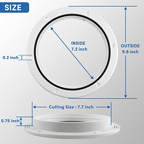 Veithi 6" Circular Non Slip Inspection Hatch -Boat Hatch Deck Plate With Detachable Cover For Rv Marine Boat Kayaks Yacht - Boat Round Non Slip Inspection Hatch With Screws （White） #TOP4