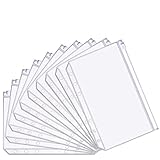 Teqooza A6 Size Binder Pockets Plastic Binder Zipper Folders Waterproof 6 Holes Zipper Loose Leaf Bags for Pouch Document Filing Notebooks Cards Bags Matte Clear, 10 Pcs