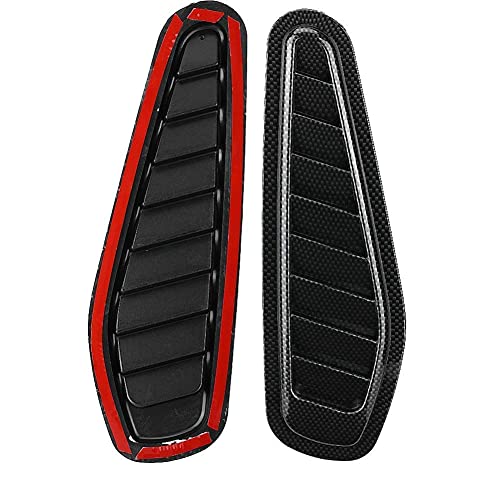 For Hood Vents For Cars Gorgeri Air Flow Intake Scoop, Abs 2Pcs Carbon Fiber Style Car Air Flow Intake Decorative Scoop Bonnet Vent Hood Cover Universal #TOP5