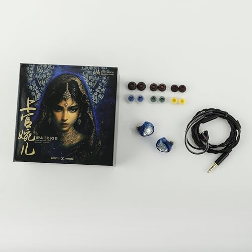 Image of Linsoul TANGZU Wan'er S.G II in Ear Monitor,HiFi Wired Earbuds,10mm Dynamic Driver PET Diaphragm Gaming IEM Earphones with 2Pin Detachable OFC Cable for Audiophile DJ Stage (Clear Blue, Typec Mic)