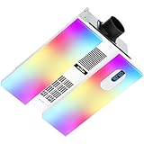 ROJOSAN Bathroom Exhaust Fan with Heater, Smart Fan with Bluetooth Speaker, 2 Heat Levels, Humidity and Odor Sensor, RGB and 3CCT Lighting, Remote Control for Bathroom, Kitchen, Basement (White)