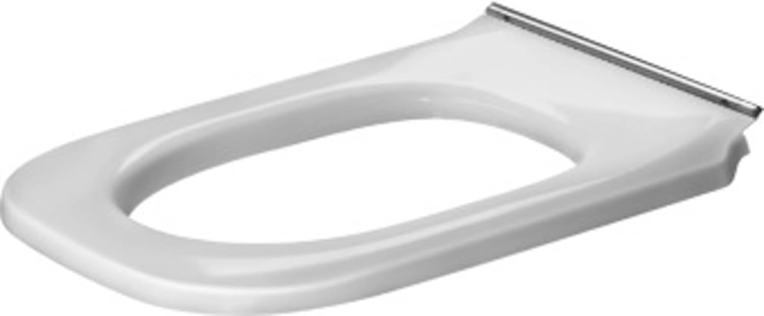 Duravit D-Code Toilet Seat with Stainless-Steel Hinges and Angled Buffer, Set of 1, White, 60910000