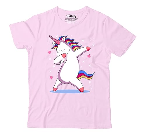 Image of Girls Cool Cute Dabbing Unicorn 100% Cotton Unisex Kids T-Shirt