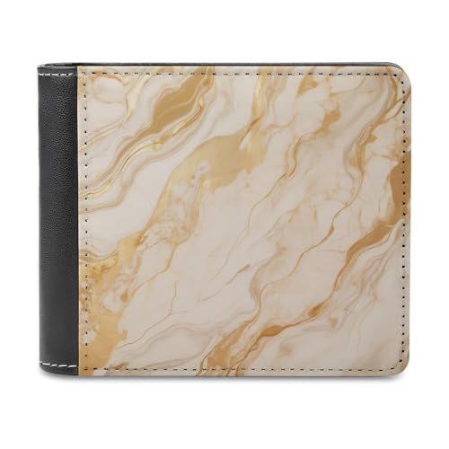 ducanll Cartera delgada para hombre, con bloqueo RFID, de cuero, regalos de cumpleaños para hombres, Vetas de mármol, 11.7x9.5cm, Vetas de mármol