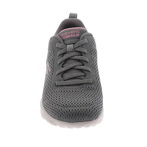 Skechers Skechers Women's GO Walk Travel - Fun Journey Sneaker, Gray/Pink, 5.5